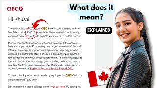 CIBC  Available balance is below the set threshold  The available balance of your Bank Account [upl. by Silverstein668]