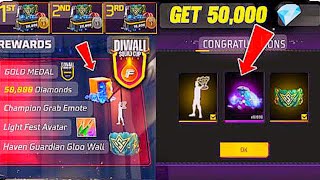 50000 dimond giveaway by garena free fire diwali squad cup full dittel [upl. by Retrac]