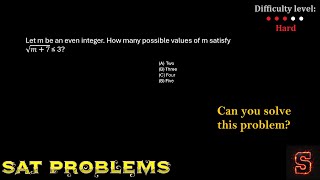 SAT Math Practice – Difficult Problems Explained StepbyStep 9 [upl. by Emelun]