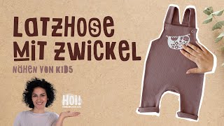 Latzhose mit Zwickel von Kid5 nähen [upl. by Peppard]