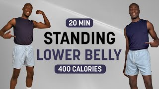 20 MIN STANDING LOWER BELLY FAT WORKOUT  400 Calories  For Fat Loss  Sweat  Intense HIIT [upl. by Yrrol]