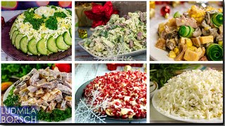 ТОП 6 Салатов на Новый Год 2024  Новогодние Салаты  Праздничные Салаты  Salads for the New Year [upl. by Eillib828]