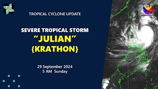 Press Briefing Severe Tropical Storm JulianPH KRATHON 500 AM Update September 29 2024  Sunday [upl. by Ralyks483]