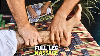 Leg Massage For Pain Relief ASMR Thigh And Calf Massage For Feet Massage [upl. by Eronaele669]