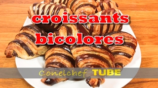 Croissants medialunas y napolitanas bicolores  Toda la técnica completa [upl. by Justin]