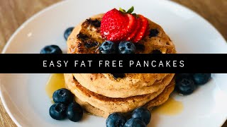 Easy Fat Free Pancakes  plant based [upl. by Dun]