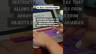 What is Destructuring reactjsinterviewquestions javascript frontendinterview [upl. by Nawotna124]