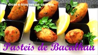 receita pasteis bacalhau pure de grão  canal chantilly com chocolate [upl. by Higgs]