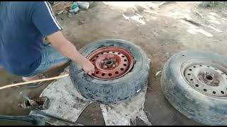 Manual Vulcanizing Changing Tubeless Tire [upl. by Ahset]