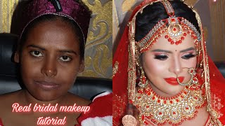 Real bridal makeup on dark skin  step by step bridal makeup on dark and dusky skin tone [upl. by Aneloc]