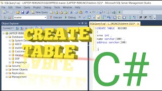 C Tutorial 01HOW TO CREATE TABLE IN SQL SERVER USING SQL QUERY [upl. by Slater]