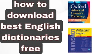 How to download best English dictionaries for free best English dictionaries [upl. by Ecniuq490]