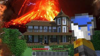 MC NAVEED SPAWNS A GIANT VOLCANO IN HOUSE SURVIVAL FOR ZOMBIE  SURVIVE VOLCANO MOD  Minecraft [upl. by Adelind]