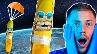 I sent a Banana to Space for 5 MILLION Subs 🍌🦈 FoodSurgery FruitSurgery LeftShark [upl. by Delcina368]