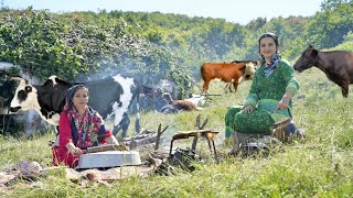 IRAN Nomadic Life and Cooking Lamb Stew with Rice Baking Bread amp Preparing Butter [upl. by Amaj]