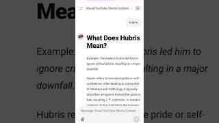 What Does Hubris Mean [upl. by Albertine]