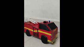 Cardboard fire truck amp fire station for class LKG [upl. by Enal]