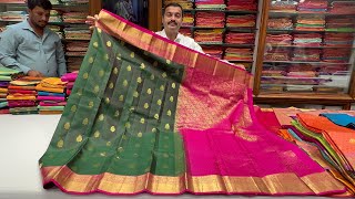 Chickpet Bangalore wholesale pure silk sarees in offer price single saree courier avail wedding [upl. by Lissner]