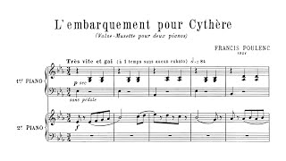 Score Poulenc  Lembarquement pour Cythère ValseMusette for 2 pianos FP 150 [upl. by Kassi]