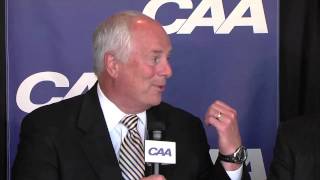 2013 CAAHoops Media Day Live  CAA Commissioner Tom Yeager [upl. by Ariadne]