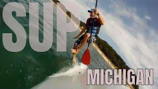 Paddle Boarding Lake Michigan  Warren Dunes State Park MI GoPro and time lapse [upl. by Acinyt]