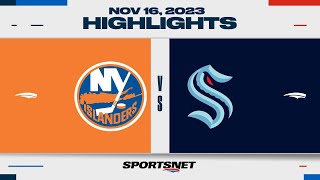 NHL Highlights  Islanders vs Kraken  November 17 2023 [upl. by Anelac]