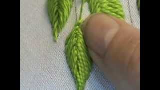 Raised Close Herringbone Stitch Leaf [upl. by Yltsew]