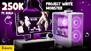 250K PC Desk Setup  Project White Monster  ChairAccessories Everything [upl. by Ardnasela]