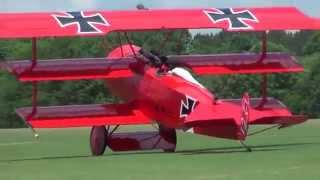 Flight of the massive 65 Fokker DRI Triplane model airplane [upl. by Enaujed28]