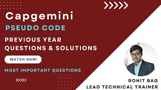 Capgemini Pseudo Code Questions  Previous Year Questions  Questions amp Solutions [upl. by Ancalin]