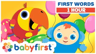 Toddler Learning Video Words w Color Crew amp Larry  First Words amp Vocabulary for kids  BabyFirst TV [upl. by Browne502]