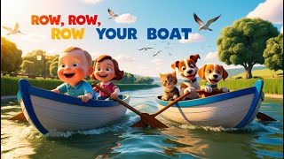 Row Row Row Your Boat with Lyrics  Kids Nursery Rhymes and Songs  Babies Songs [upl. by Johathan]