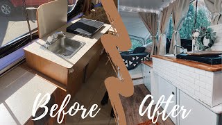 Trailer Renovation on a Budget  Pop Up Camper Remodel Tour [upl. by Sato]