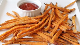 how to make sweet potato fries  Easy Baked Sweet Potato Fries Recipe [upl. by Krispin]