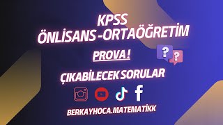 KPSS ÖNLİSANS VE ORTAÖĞRETİM I ÇIKABİLECEK SORULAR SERİSİ  PDF kpss önlisans kpssmatematik [upl. by Ludwog]