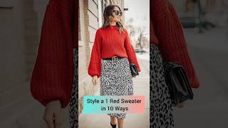 Style a Red Sweater in 10 Ways RedSweater FashionTips StyleInspiration OutfitIdeas [upl. by Colton264]