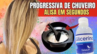 A MELHOR PROGRESSIVA CASEIRA DE CHUVEIRO ALISA E HIDRATA EM MINUTOS SEM QUÍMICA HairTutorial [upl. by Uranie]