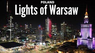 Lights of Warsaw  4K drone hyperlapse [upl. by Hachmann836]