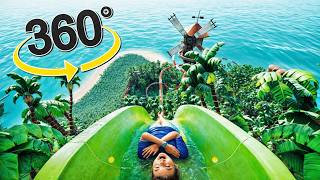 VR Virtual Reality 360° Waterslide in a Tropical Paradise [upl. by Lipcombe]