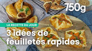 Recettes de 3 feuilletés rapides et délicieux  750g [upl. by Eibbob]