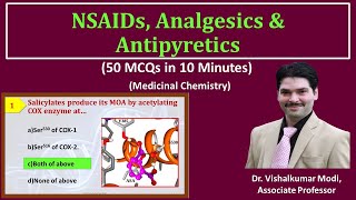 MCQs NSAIDs Analgesics and Antipyretics 50MCQs in 10 Min  Medicinal Chemistry  GPAT [upl. by Oynotna]