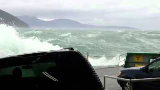 Massive waves crash onto cars trigger alarms on Washington State Ferry [upl. by Aronek]