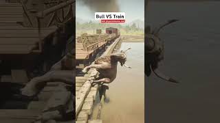 Bull vs train 😮 Rdr2 game shorts youtubeshorts [upl. by Sirac]