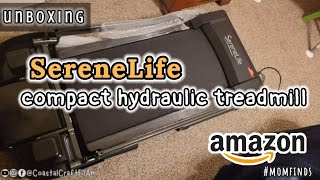 UNBOXINGASSEMBLY SereneLife Foldable Hydraulic Treadmill  SpaceSaver [upl. by Russon652]