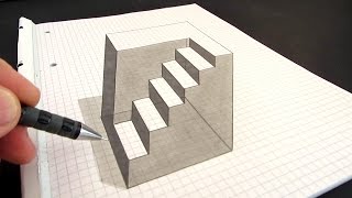 How to Draw an Anamorphic Cube Amazing Optical Illusion [upl. by Ainna]