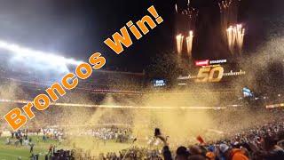 Broncos Win Super Bowl 50  Confetti Celebration Cheering [upl. by Tina574]