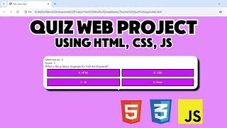 Front End Project with HTML CSS and JS  Quiz Page for Student  Score Detection [upl. by Fulcher644]