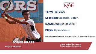 Jorge Prats  Fall 25 Mens Tennis Recruiting Video [upl. by Ayr]