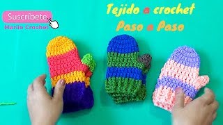 MANOPLAS TEJIDOS A CROCHET PASO A PASO  MITTENS [upl. by Saidee]