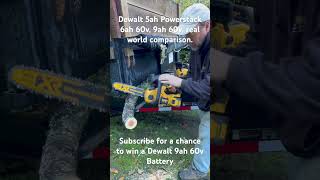 Dewalt Powerstack and 60v battery brushless chainsaw comparison cutting wood [upl. by Washington]